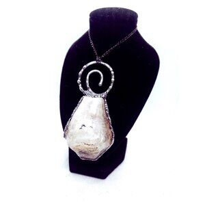 Huge raw citrine crystal necklace handmade